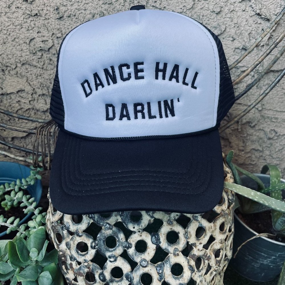 Dance Hall Darlin' Black Embroidered Trucker Hat